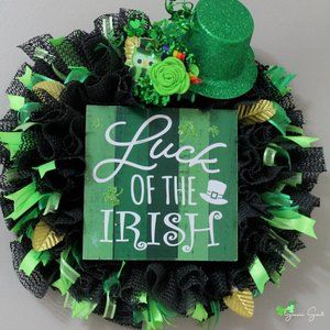 Luck of the Irish Shamrock St. Patricks Day Wreath